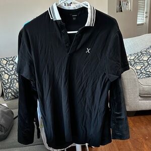 Express Black Polo with White Trim
